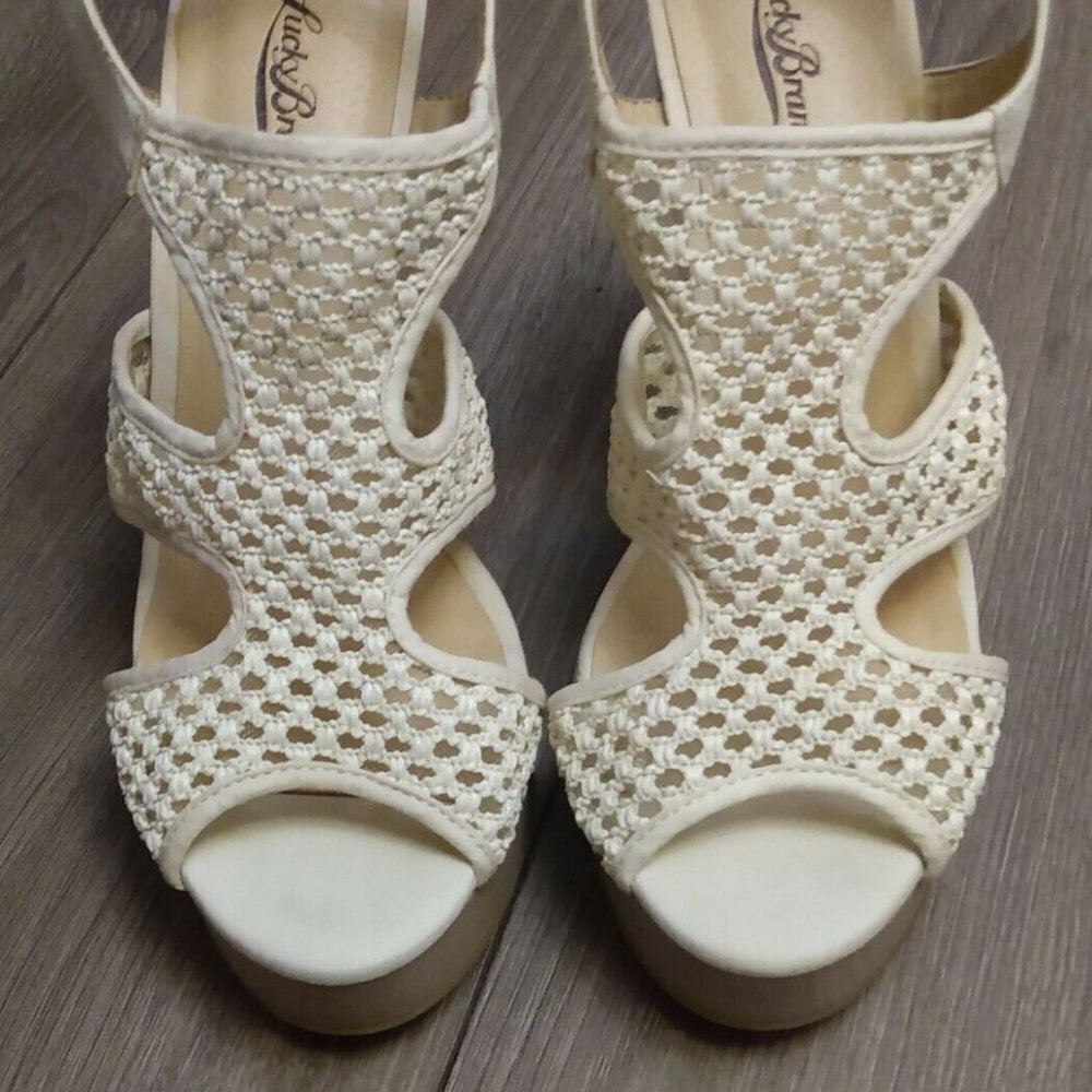 LUCKY Brand Women's Wedge Heels Beige Size 10